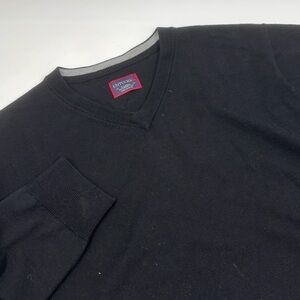 UNTUCKit Men's XL Wool Black‎ V-Neck Pullover Sweater